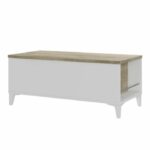 Comprar Mesa de centro con tapa elevable - roble y decoración blanca - l 100 x p 50/72 x h 42/55 cm