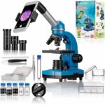 Comprar Microscopio para estudiantes biolux sel - bresser junior - aumento 40x-1600x - kit de experimentación - azul