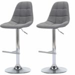 Comprar Oskar conjunto de 2 taburetes de bar ajustables - tela gris - l 42 x p 49 x h94 / 114 cm