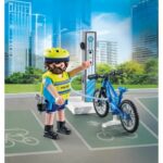 Comprar Playmobil 71732 policía ciclista con estación de carga