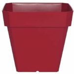 Comprar Riviera maceta cuadrada de plástico solilla - 49 x 49 x h 50 cm - 65 l - rojo