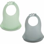 Comprar Set de 2 baberos bibou verde celadon - charm gris