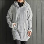Comprar Sudadera polar a cuadros - today - manga larga y bolsillo - 70 x 87 cm - gris