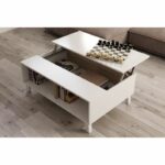 Comprar Zaiken plus mesa de centro escandinava blanca y decoración en roble - l 100 cm