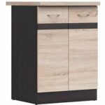 Comprar Junona cocina gabinete bajo de 60 cm - 2 puertas - totada de trabajo - chene sonoma