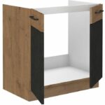 Comprar Mueble bajo fregadero rock - melamina con decoración roble lancelot y gris matera - 1 puerta - l80 x h82 cm