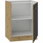 Comprar Mueble bajo - modena - 60 cm - 1 puerta batiente - roble artesanal y negro mate - cuisinier