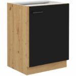 Comprar Mueble bajo - modena - 60 cm - 1 puerta batiente - roble artesanal y negro mate - cuisinier