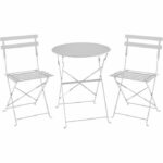 Comprar Juego de bistro - juego de comida de jardín - mesa plegable + 2 sillas - estructura: acero - color: gris