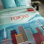 Comprar Juego de cama - hoy - java - 2 personas - 240x220 cm - algodón - estampado tokio - azul