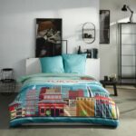 Comprar Juego de cama - hoy - java - 2 personas - 240x220 cm - algodón - estampado tokio - azul