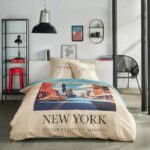 Comprar Juego de cama - today - java - 2 personas - 240x220 cm - algodón - estampado new york - beige