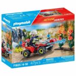 Comprar Playmobil 71825 bombero con quad y arbustos en llamas