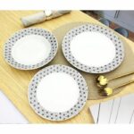 Comprar Servicio de mesa 18 piezas en porcelana formas geométricas en blanco y negro