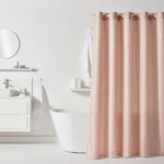 Comprar Cortina de ducha con diseño de gofres - rosa - poliéster - 180 x 200 cm - 12 ganchos - utility - today