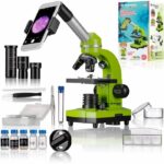 Comprar Microscopio para estudiantes biolux sel - bresser junior - aumento 40x-1600x - kit de experimentación - verde