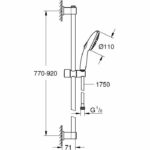barra de 90 cm y flexo - grohe vitalio start 110 26956001 - ahorro de agua - cromo