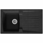 Comprar Stradour fregadero de cocina empotrado 1 bandeja + 1 escurridor arena - resina - 86 x 50 cm - negro
