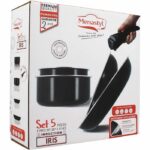 Comprar Batería de cocina - inducción - menastyl - 6020437 - aluminio antiadherente - 5 piezas - mango extraíble - negro