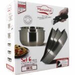 Comprar Batería de cocina - inducción - menastyl - 7930018 - acero inoxidable - 6 piezas - mango extraíble - gris