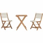 Comprar Conjunto de bistró plegable de madera de acacia fsc con tejido de cuerda beige - 2 personas - makena