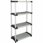 Comprar Estante de plástico - tood - 4 estantes - carga 80 kg por estante - 80x40x168 cm - negro/gris