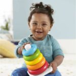 Comprar Fisher-price rainbow pyramid classic anillos apilables en materiales vegetales - juguete de aprendizaje temprano - a partir de los 6 meses