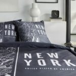 Comprar Juego de cama - today - java - 2 personas - 240x220 cm - algodón - estampado new york - negro