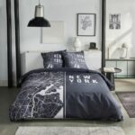 Comprar Juego de cama - today - java - 2 personas - 240x220 cm - algodón - estampado new york - negro