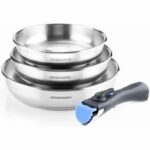 Comprar Conjunto de 3 estufas 20-24-26 cm arthur martin am1410 - acero inoxidable - manija extraíble - todas las luces