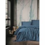 Comprar Juego de cama - 1 funda nórdica 220x240 cm + 2 fundas de almohada 60x60 cm - 100% algodón satén - azul