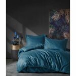 Comprar Juego de cama - 1 funda nórdica 220x240 cm + 2 fundas de almohada 60x60 cm - 100% algodón satén - azul