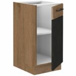 Comprar Mueble bajo rock - melamina con decoración roble lancelot y gris matera - 1 puerta - l40 x h82 cm
