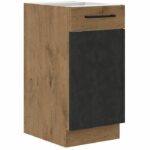 Comprar Mueble bajo rock - melamina con decoración roble lancelot y gris matera - 1 puerta - l40 x h82 cm