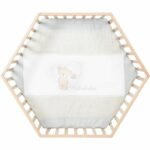 Comprar Parque infantil hexagonal - roba - liebhabear - altura regulable - base extraíble - 6 ruedas con freno - madera natural - diseño de osito de peluche