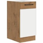 Comprar Rock - columna - roble lancelot y melamina blanco brillo - 40 cm - 1 puerta batiente