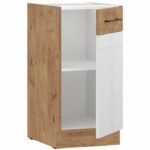 Comprar Rock - columna - roble lancelot y melamina blanco brillo - 40 cm - 1 puerta batiente