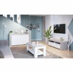 Comprar Soporte de tv ambit de 2 puertas - estilo contemporáneo - gris y blanco - l 120 cm