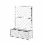 Comprar Stefanplast caja de flores rectangular con enrejado - acabado en madera - 100 x 43 x h 142 cm - 80 l - blanco
