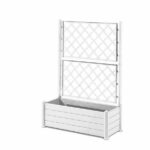 Comprar Stefanplast caja de flores rectangular con enrejado - acabado en madera - 100 x 43 x h 142 cm - 80 l - blanco