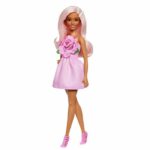Comprar Barbie - muñeca barbie fashionistas con vestido rosa sin tirantes y accesorios - barbie - hyt94