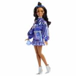 Comprar Barbie - muñeca de lujo - top y falda azul metalizado - morena - barbie - jfp42