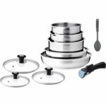 Comprar Batería de cocina de inducción - arthur martin - am4485 - acero inoxidable - 10 piezas - mango extraíble - todas las placas de cocina