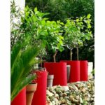 Comprar Contenedor redondo de granito 30 rojo
