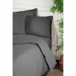 Comprar Juego de cama - 1 funda nórdica 220x240 cm + 2 fundas de almohada 60x60 cm - 100% algodón reforzado - antracita
