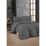 Comprar Juego de cama - 1 funda nórdica 220x240 cm + 2 fundas de almohada 60x60 cm - 100% algodón reforzado - antracita