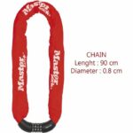 Comprar Master lock candado de cadena para bicicleta [combinación] [cadena de 90 cm] [rojo] 8392eurdprocolr