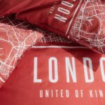 Comprar Juego de cama - hoy - java - 2 personas - 240x220 cm - algodón - estampado londres - rojo