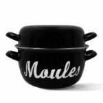Comprar Olla para mejillones - menastyl - 3645564 - acero esmaltado - negro - 24 cm - con inscripción - todo tipo de fuegos