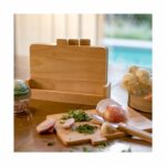 Comprar Juego de 4 tablas de cortar - livoo - mes142 - madera de caucho - con lengüetas 26 x 18 cm - estante de almacenamiento